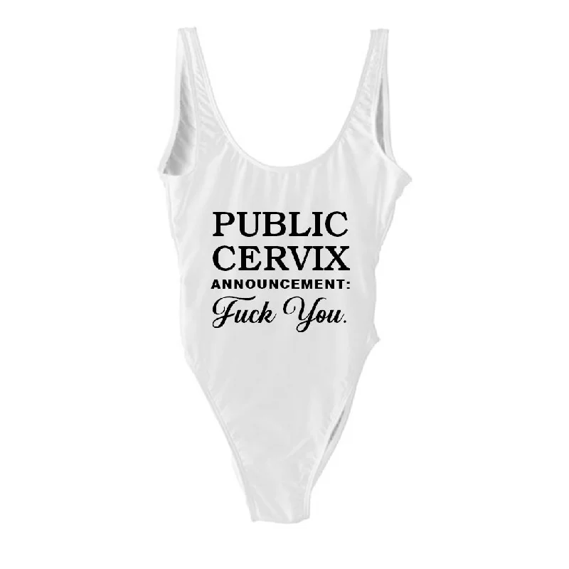 Plus Size Women's Floral Print Maxi One - Pieces in Multicolor for a Spring Garden PartyPUBLIC CERVIX ANNOUNCEMENT FUCK YOU  [SWIMSUIT]