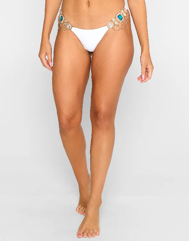 Plus - size women swimwear with full - coverage bottoms for comfort and confidenceJazmin Skimpy Bottom - White Plus - size women swimwear with full - coverage bottoms for comfort and confidenceJazmin Skimpy Bottom - White