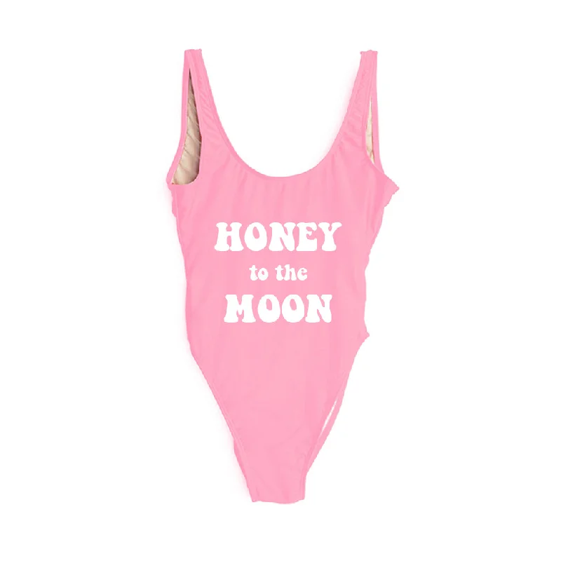 Plus Size Women's Button - Down One - Pieces in Light Blue for a Casual and Comfortable Day OutHONEY TO THE MOON [SWIMSUIT]