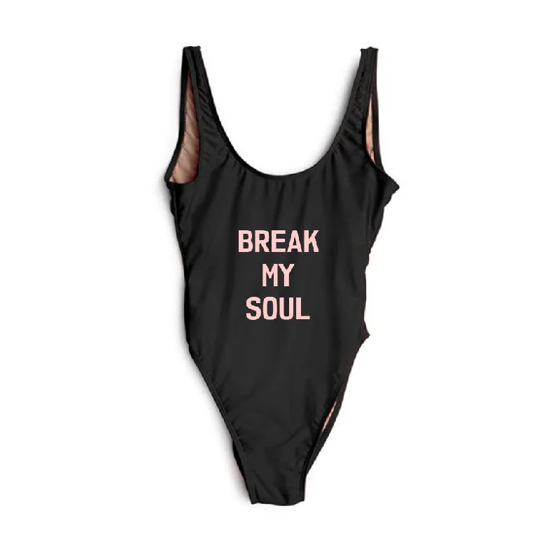 Women's Sleeveless Backless One - Pieces in Black with Cut - Out Details for a Sexy Beach LookBREAK MY SOUL [SWIMSUIT]