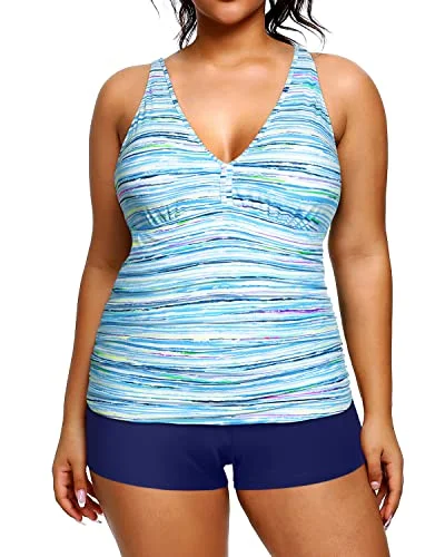 Maternity women swimwear for expecting mothers to enjoy the water comfortablyWomen's Plus Size Adjustable Shoulder Straps Tankini Swimsuit-Blue Striped Maternity women swimwear for expecting mothers to enjoy the water comfortablyWomen's Plus Size Adjustable Shoulder Straps Tankini Swimsuit-Blue Striped