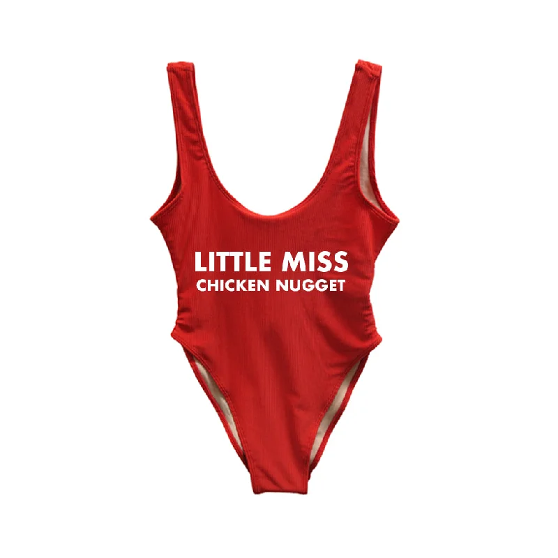 Women's Metallic One - Pieces in Silver for a Shiny and Eye - Catching Night OutfitLITTLE MISS CHICKEN NUGGET [SWIMSUIT]