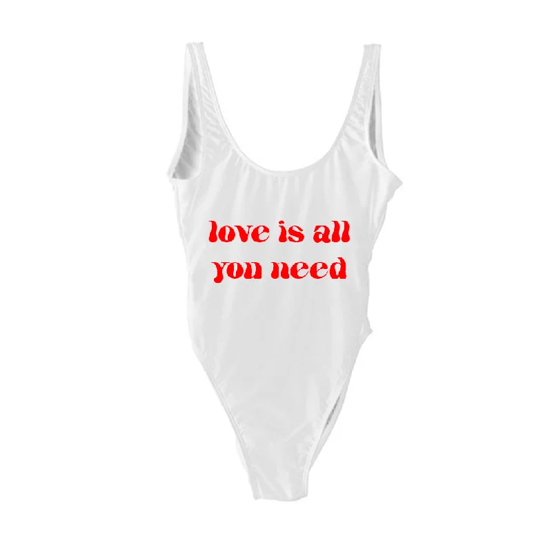 Plus Size Women's Boho - Style One - Pieces in Multicolor with Tassels for a Festival VibeALL YOU NEED IS LOVE  [SWIMSUIT]