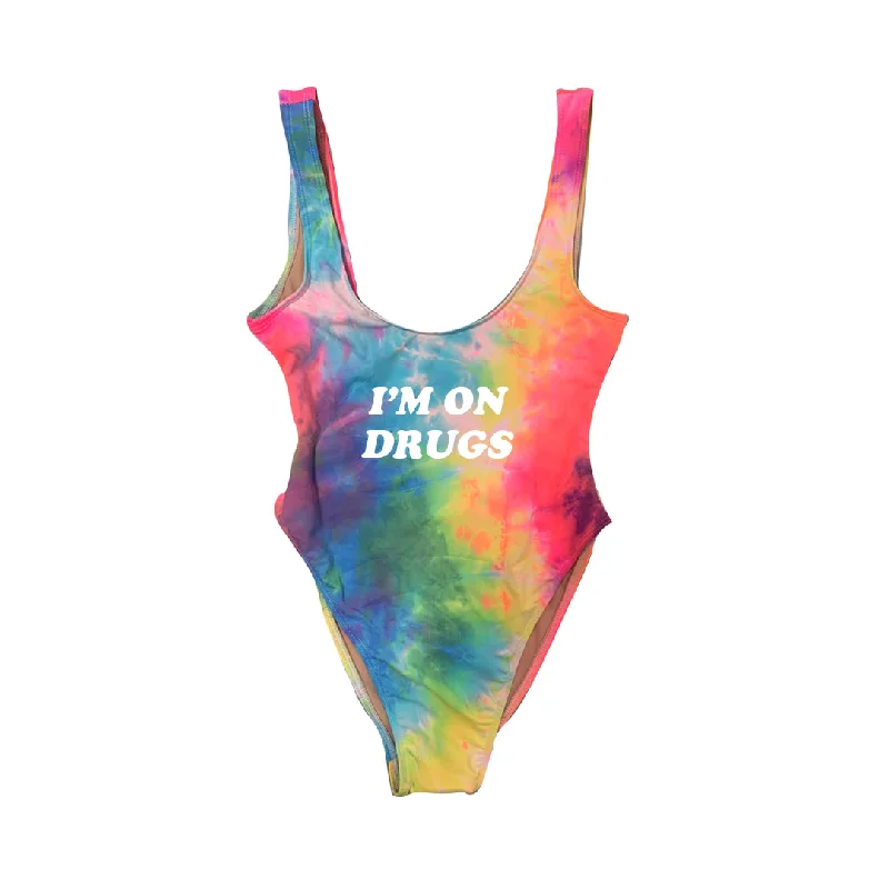 Women's Velvet One - Pieces in Emerald Green for a Luxurious and Sophisticated OccasionI'M ON DRUGS [SWIMSUIT]
