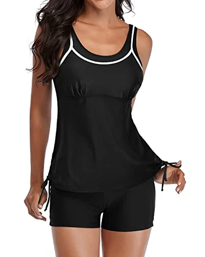 Monokini women swimwear with a unique one - piece - meets - bikini designWomen's Adjustable Shoulder Straps Two Piece Tankini Swimsuits-Black Monokini women swimwear with a unique one - piece - meets - bikini designWomen's Adjustable Shoulder Straps Two Piece Tankini Swimsuits-Black