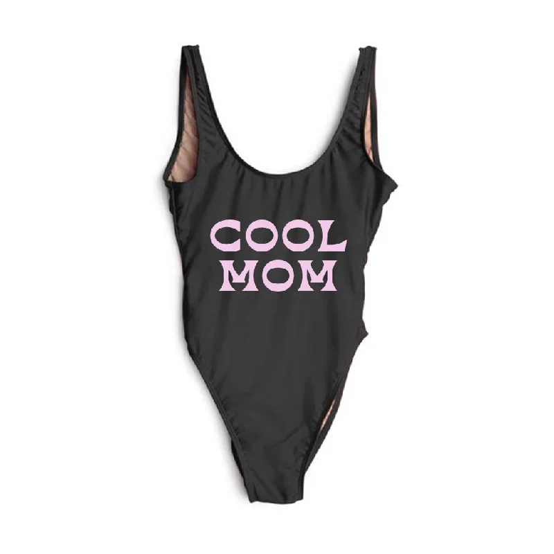 Women's Long - Length One - Pieces in Gray with Asymmetric Hem for a Contemporary and Fashionable LookCOOL MOM [SWIMSUIT]