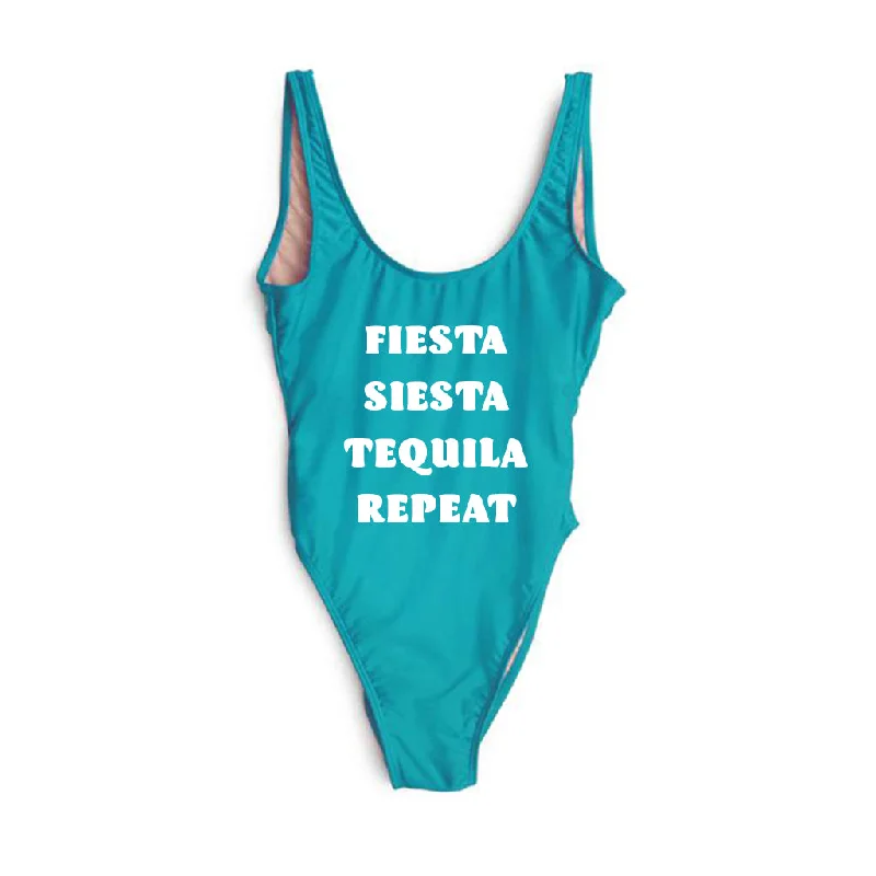 Women's Plaid Patterned One - Pieces in Red and Black for a Classic Fall LookFIESTA SIESTA TEQUILA REPEAT [SWIMSUIT]
