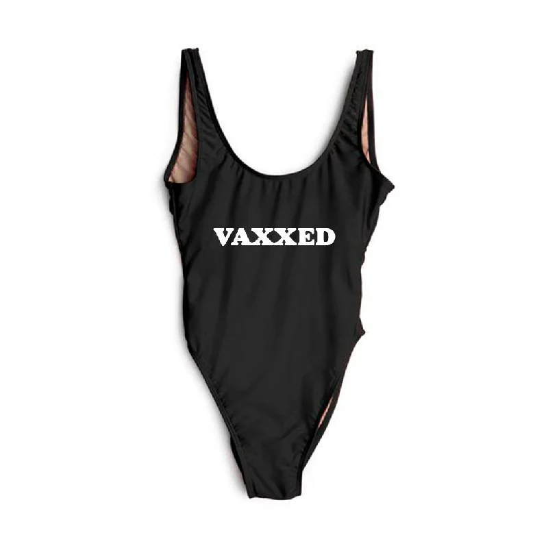Women's Cut - Out One - Pieces in Black with Geometric Shapes for a Modern and Edgy StyleVAXXED [SWIMSUIT]