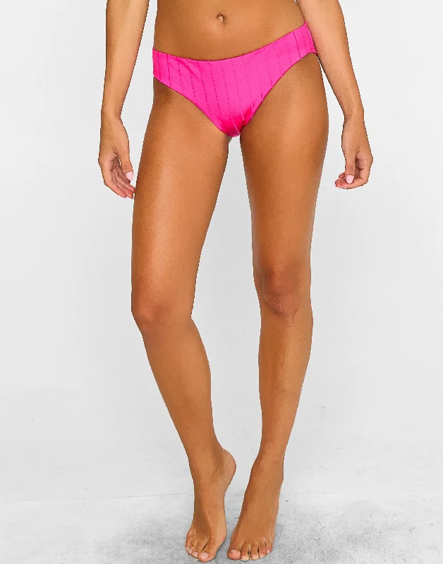 Plus - size women swimwear with full - coverage bottoms for comfort and confidenceGloria Full Bottom - Influencer Pink Shiny Wide Rib Plus - size women swimwear with full - coverage bottoms for comfort and confidenceGloria Full Bottom - Influencer Pink Shiny Wide Rib