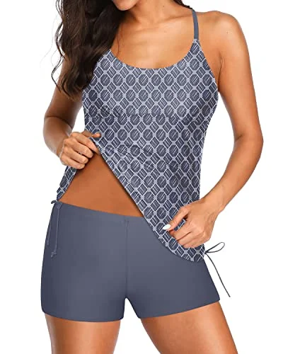 Rash - guard women swimwear for sun protection during water sportsSoft Padded Tankini Chic Side Tie Tank Top For Women-Grey Tribal Rash - guard women swimwear for sun protection during water sportsSoft Padded Tankini Chic Side Tie Tank Top For Women-Grey Tribal