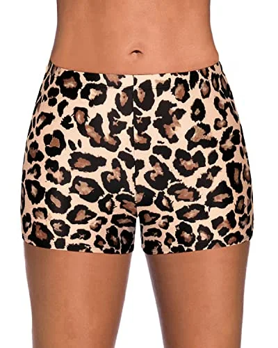 Convertible women swimwear that can be worn in multiple styles for versatilityWomen's Tummy Control Tankini Bottoms Swimsuit-Leopard Convertible women swimwear that can be worn in multiple styles for versatilityWomen's Tummy Control Tankini Bottoms Swimsuit-Leopard