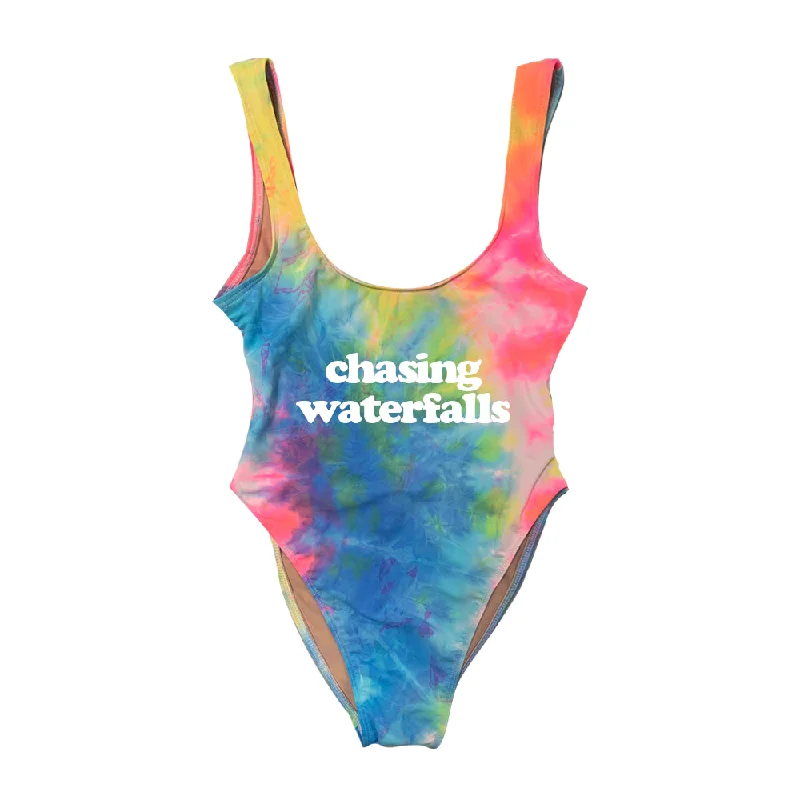Women's Strapless One - Pieces in Royal Blue with Beaded Accents for a Formal Eventchasing waterfalls [SWIMSUIT]