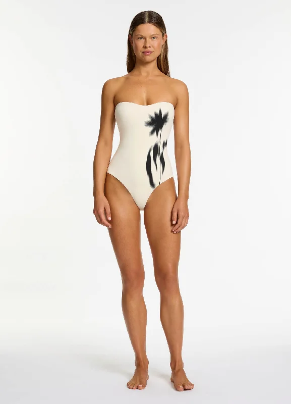 Women's Strapless One - Pieces in Royal Blue with Beaded Accents for a Formal EventElora Infinity Bandeau One Piece - Cream