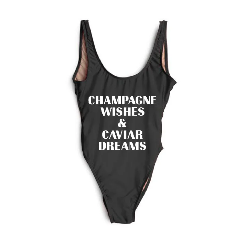 Women's Metallic One - Pieces in Silver for a Shiny and Eye - Catching Night OutfitCHAMPAGNE WISHES & CAVIAR DREAMS [SWIMSUIT]