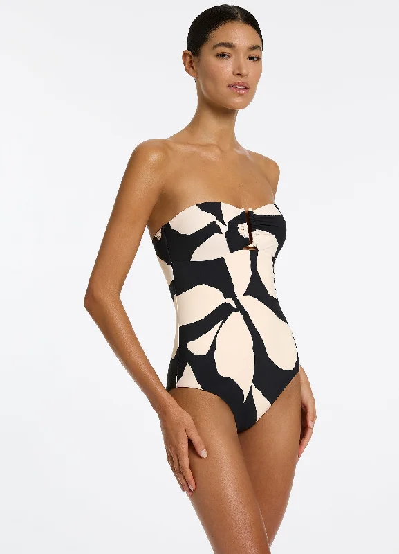 Women's Sequined Mini One - Pieces in Gold for a Glamorous New Year's Eve PartyFiore Bandeau One Piece - Black Women's Sequined Mini One - Pieces in Gold for a Glamorous New Year's Eve PartyFiore Bandeau One Piece - Black