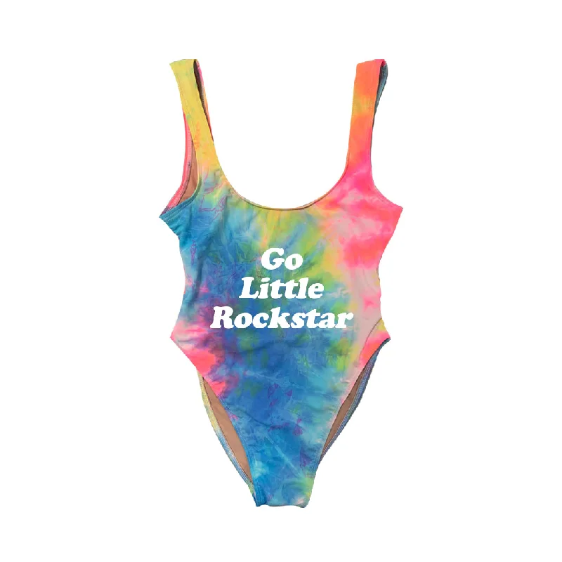 Plus Size Women's Ruffled Hem One - Pieces in Pink for a Feminine and Flirty Summer OutfitGo Little Rockstar [SWIMSUIT]