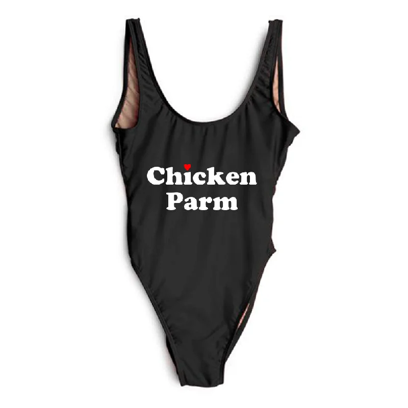 Women's Metallic One - Pieces in Silver for a Shiny and Eye - Catching Night OutfitChicken Parm [SWIMSUIT]