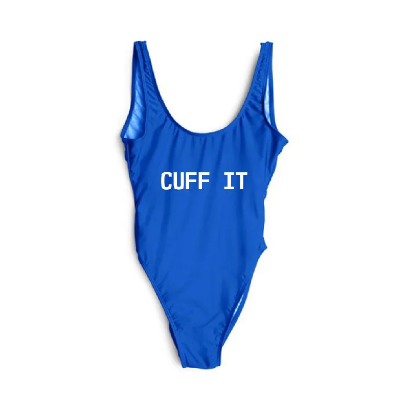 Plus Size Women's Striped One - Pieces in Navy and White for a Nautical - Inspired EnsembleCUFF IT [SWIMSUIT]