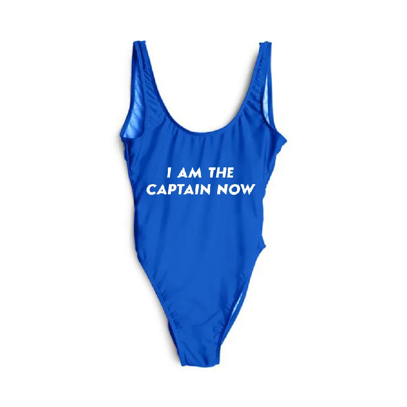 Women's Cut - Out One - Pieces in Black with Geometric Shapes for a Modern and Edgy StyleI AM THE CAPTAIN NOW [SWIMSUIT]