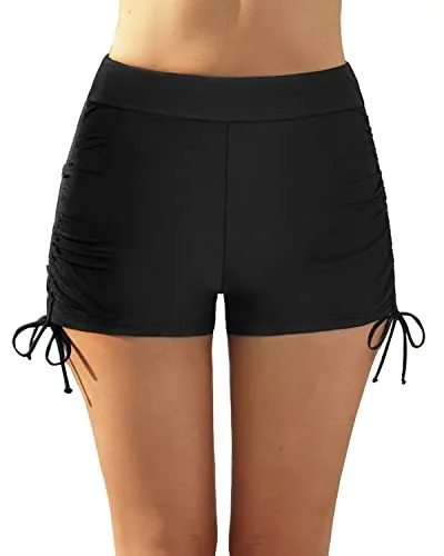 Lace - trimmed women swimwear for an elegant and romantic touchWomen's Swim Shorts Boy Shorts Board Shorts For Women Swimwear-Black Lace - trimmed women swimwear for an elegant and romantic touchWomen's Swim Shorts Boy Shorts Board Shorts For Women Swimwear-Black