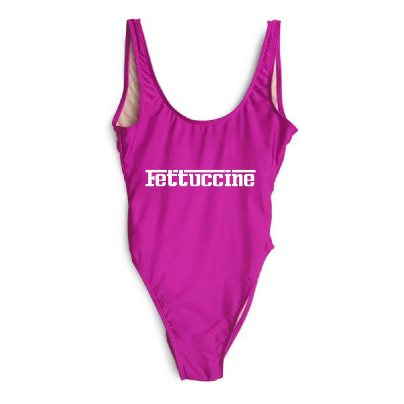 Plus Size Women's Striped One - Pieces in Navy and White for a Nautical - Inspired EnsembleFettuccine [SWIMSUIT]