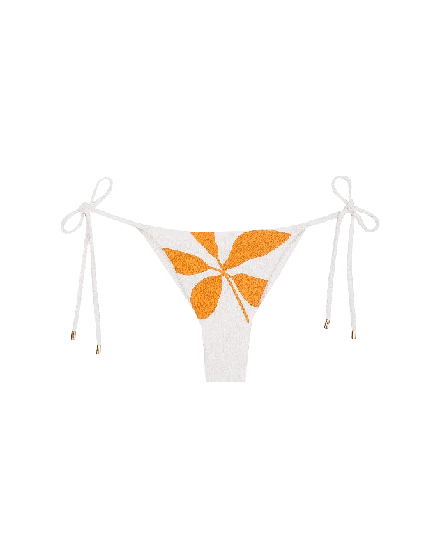 Ruched women swimwear with fabric gathers for a slimming effectFirenze Susan Tie Side Bottom - Bossa Sunset Ruched women swimwear with fabric gathers for a slimming effectFirenze Susan Tie Side Bottom - Bossa Sunset