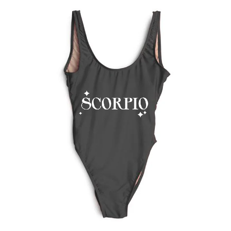 Women's Long - Length One - Pieces in Gray with Asymmetric Hem for a Contemporary and Fashionable LookSCORPIO [SWIMSUIT]