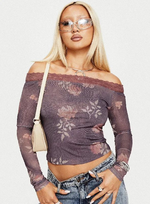 Organic Cotton Women Long Sleeve Top for Eco - Friendly ComfortOrganic Cotton Women Long Sleeve Top for Eco - Friendly ComfortSyracruse Off The Shoulder Top Purple