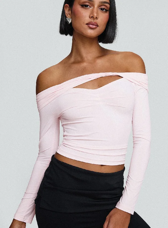 Cropped Women Long Sleeve Top to Pair with High - Waisted BottomsCropped Women Long Sleeve Top to Pair with High - Waisted BottomsKressida Off The Shoulder Top Pink Cropped Women Long Sleeve Top to Pair with High - Waisted BottomsCropped Women Long Sleeve Top to Pair with High - Waisted BottomsKressida Off The Shoulder Top Pink