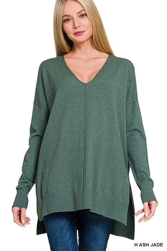 Printed Graphic Women Long Sleeve Top with a Bold StatementPrinted Graphic Women Long Sleeve Top with a Bold StatementHALEIGH HI-LOW HEM V-NECK CENTER SEAM SWEATER S-XL Printed Graphic Women Long Sleeve Top with a Bold StatementPrinted Graphic Women Long Sleeve Top with a Bold StatementHALEIGH HI-LOW HEM V-NECK CENTER SEAM SWEATER S-XL