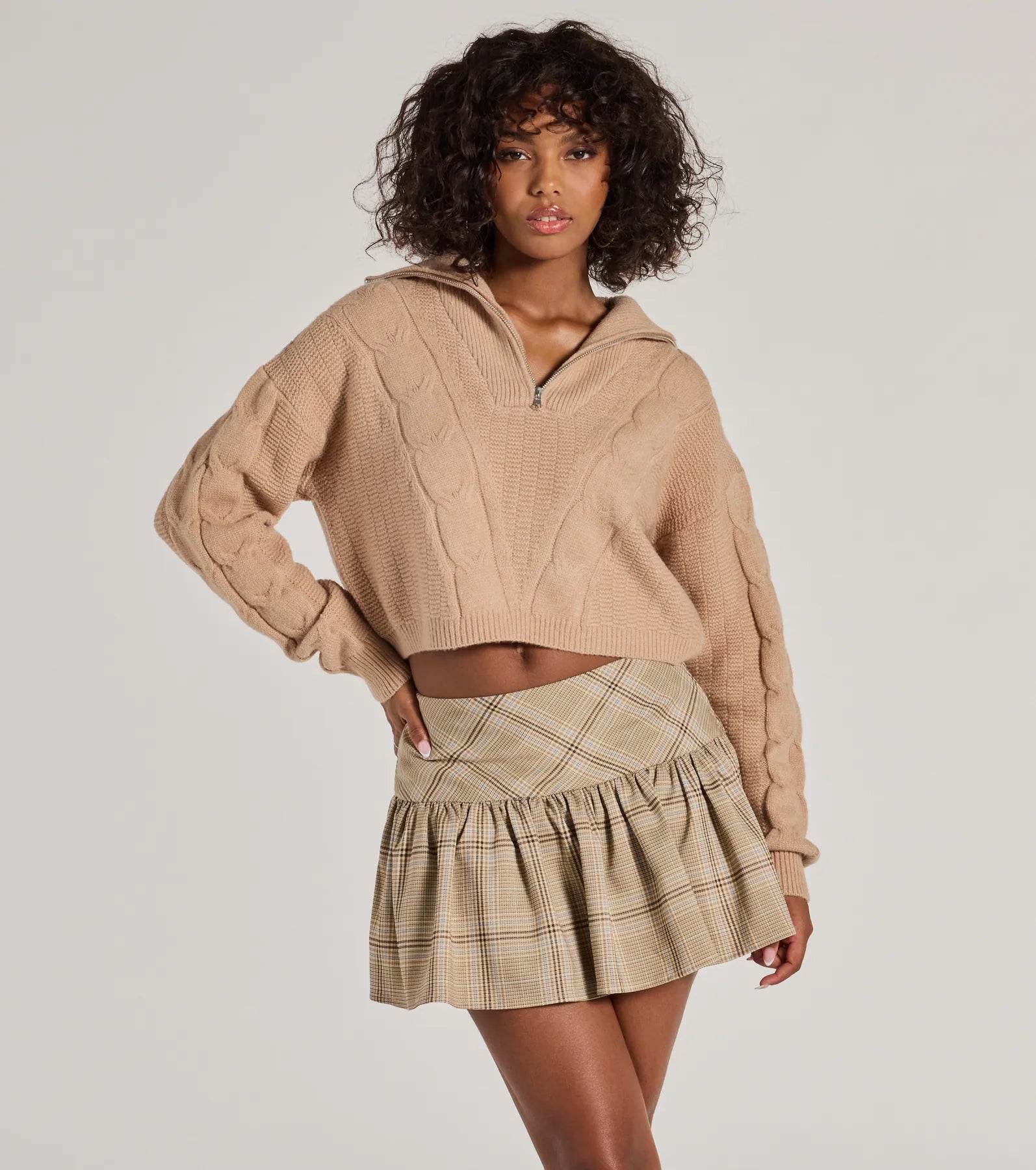 Ribbed Women Long Sleeve Top with a Textured AppealRibbed Women Long Sleeve Top with a Textured AppealElevated Cozy Half-Zip Cable Knit Sweater Ribbed Women Long Sleeve Top with a Textured AppealRibbed Women Long Sleeve Top with a Textured AppealElevated Cozy Half-Zip Cable Knit Sweater