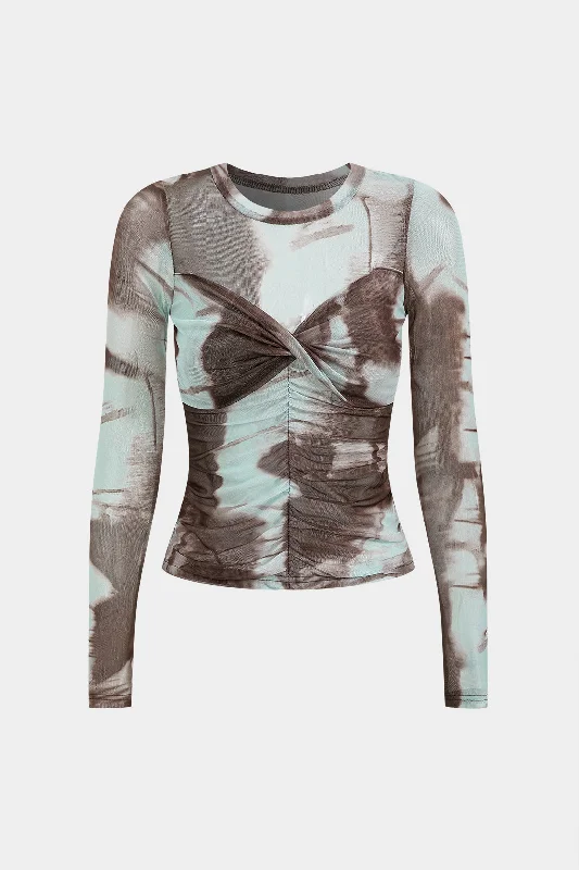 Mock Neck Women Long Sleeve Top for a Modern AestheticMock Neck Women Long Sleeve Top for a Modern AestheticTie Dye Print Mesh Twist Long-Sleeve Top Mock Neck Women Long Sleeve Top for a Modern AestheticMock Neck Women Long Sleeve Top for a Modern AestheticTie Dye Print Mesh Twist Long-Sleeve Top
