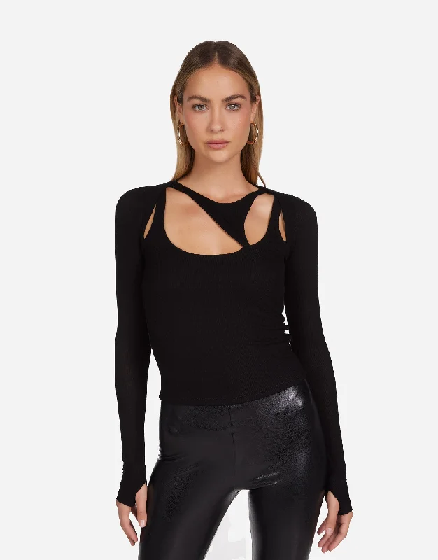 Ribbed Women Long Sleeve Top with a Textured AppealRibbed Women Long Sleeve Top with a Textured AppealMarion Black Ribbed Women Long Sleeve Top with a Textured AppealRibbed Women Long Sleeve Top with a Textured AppealMarion Black