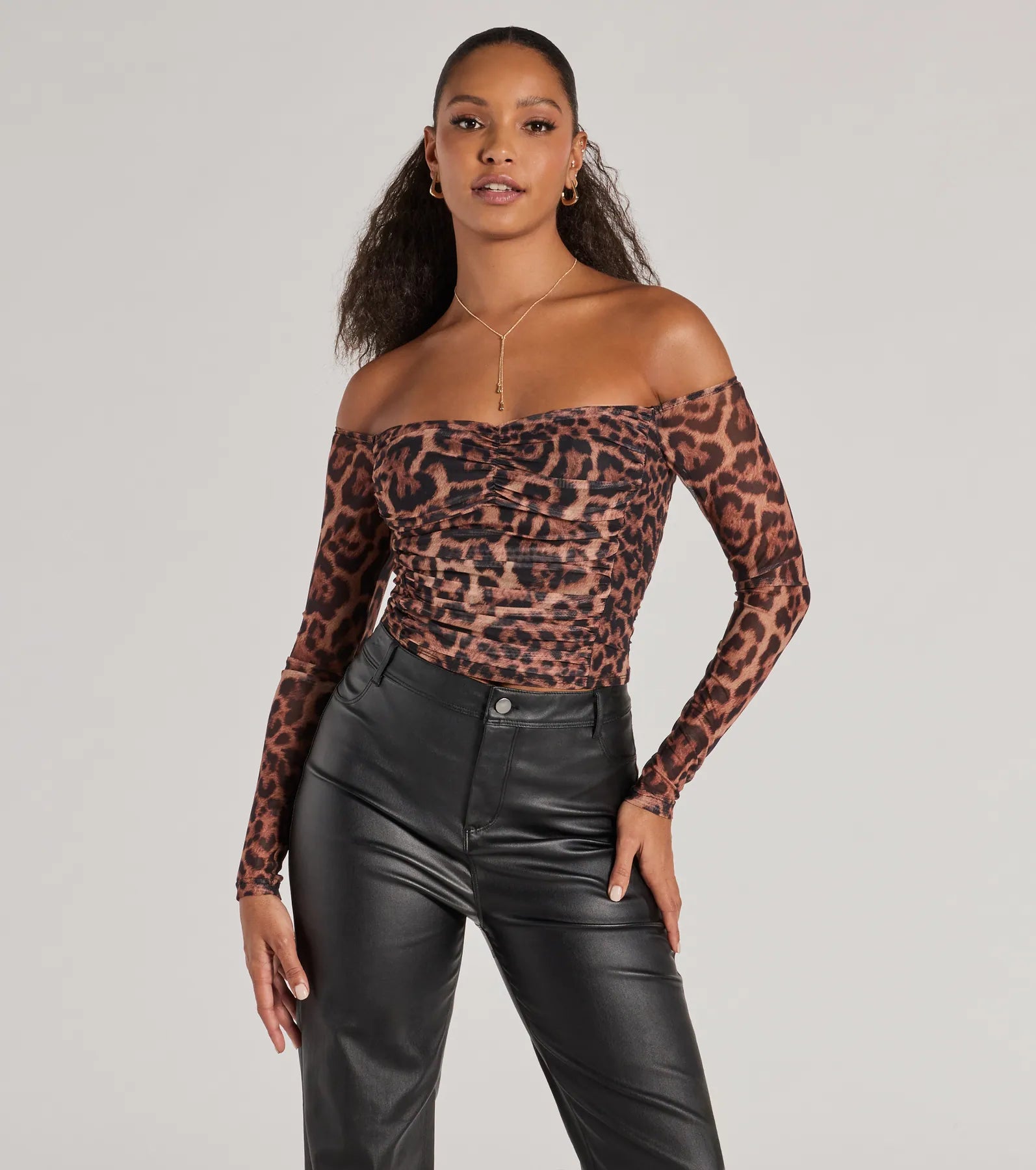 Metallic Accent Women Long Sleeve Top for a Glamorous LookMetallic Accent Women Long Sleeve Top for a Glamorous LookSultry Leopard Print Mesh Off-The-Shoulder Top Metallic Accent Women Long Sleeve Top for a Glamorous LookMetallic Accent Women Long Sleeve Top for a Glamorous LookSultry Leopard Print Mesh Off-The-Shoulder Top