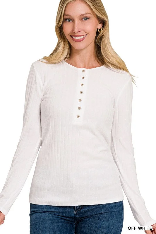 Striped Women Long Sleeve Top in a Timeless PatternStriped Women Long Sleeve Top in a Timeless PatternMONICA RIBBED LONG SLEEVE BUTTON DOWN TOP Striped Women Long Sleeve Top in a Timeless PatternStriped Women Long Sleeve Top in a Timeless PatternMONICA RIBBED LONG SLEEVE BUTTON DOWN TOP
