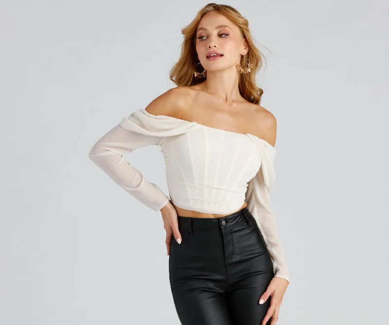 Organic Cotton Women Long Sleeve Top for Eco - Friendly ComfortOrganic Cotton Women Long Sleeve Top for Eco - Friendly ComfortEffortless And Chic Cropped Corset Top