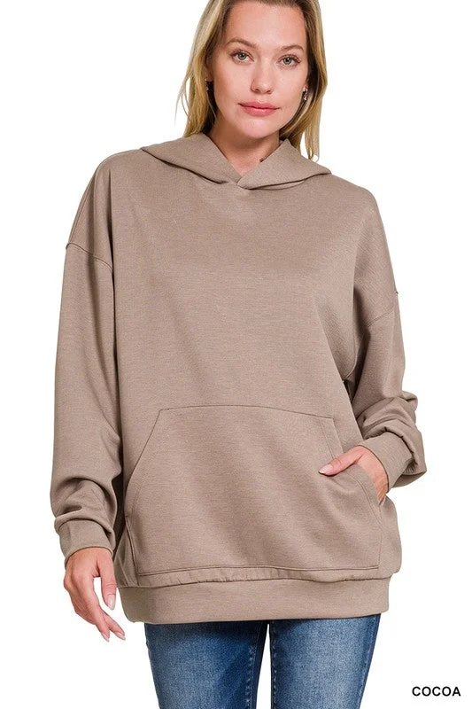 Organic Cotton Women Long Sleeve Top for Eco - Friendly ComfortOrganic Cotton Women Long Sleeve Top for Eco - Friendly ComfortALORA SCUBA HOODIE WITH KANGAROO POCKETS S-XL