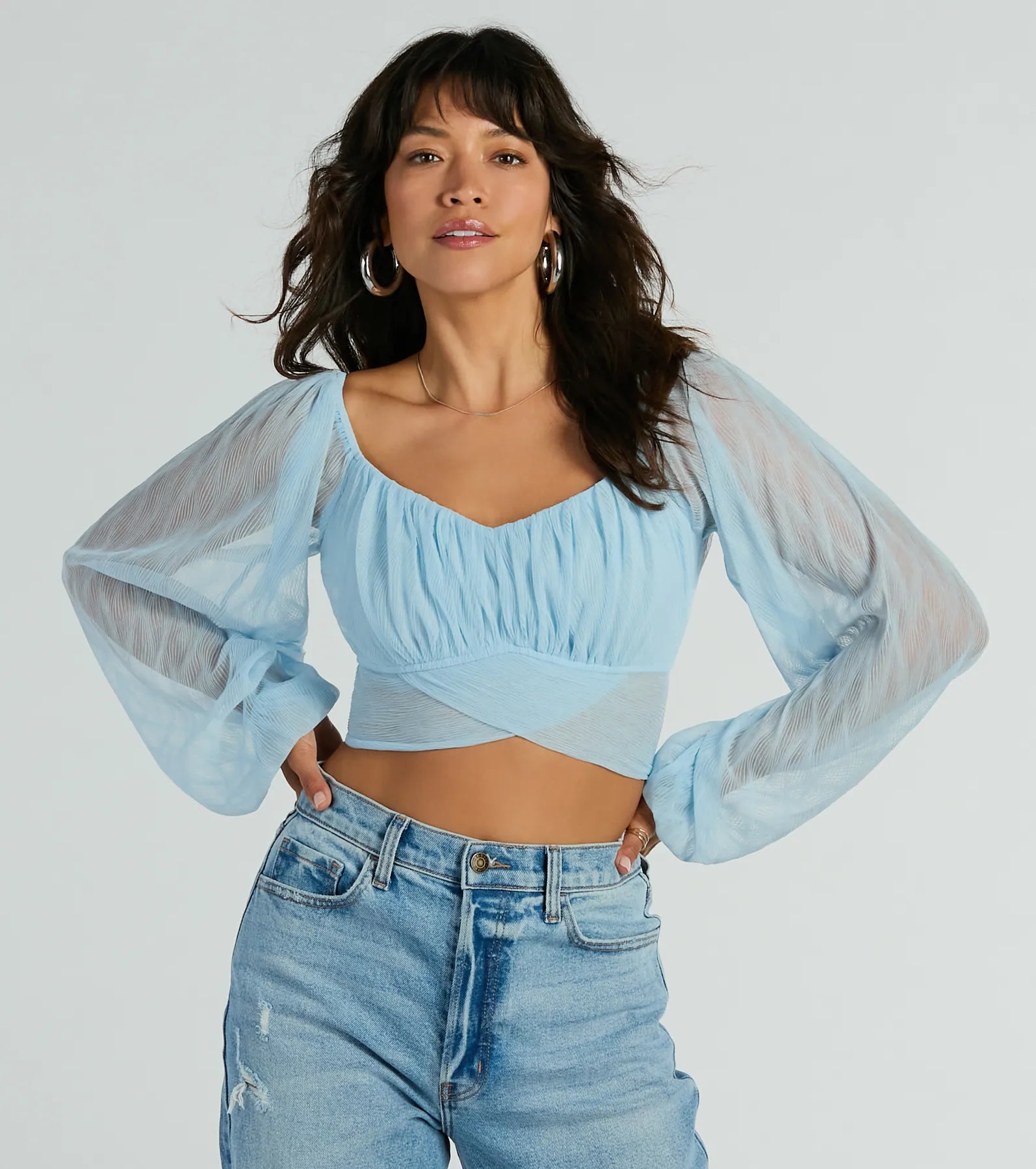 Button - Down Women Long Sleeve Top for a Classic StyleButton - Down Women Long Sleeve Top for a Classic StyleAll This Grace Tie-Back Mesh Crop Top Button - Down Women Long Sleeve Top for a Classic StyleButton - Down Women Long Sleeve Top for a Classic StyleAll This Grace Tie-Back Mesh Crop Top