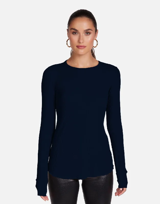 Organic Cotton Women Long Sleeve Top for Eco - Friendly ComfortOrganic Cotton Women Long Sleeve Top for Eco - Friendly ComfortAlick Dark Navy