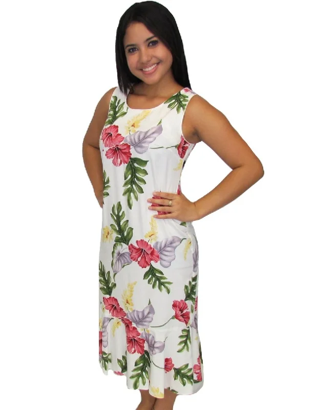 Midi dresses with pleated skirts for a timeless and elegant appeal Haiku Aloha Midi Length Hawaiian Dress Sleeveless Midi dresses with pleated skirts for a timeless and elegant appeal Haiku Aloha Midi Length Hawaiian Dress Sleeveless