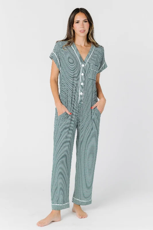 Maternity dress for a baby's naming ceremony Striped Pajama Onesie