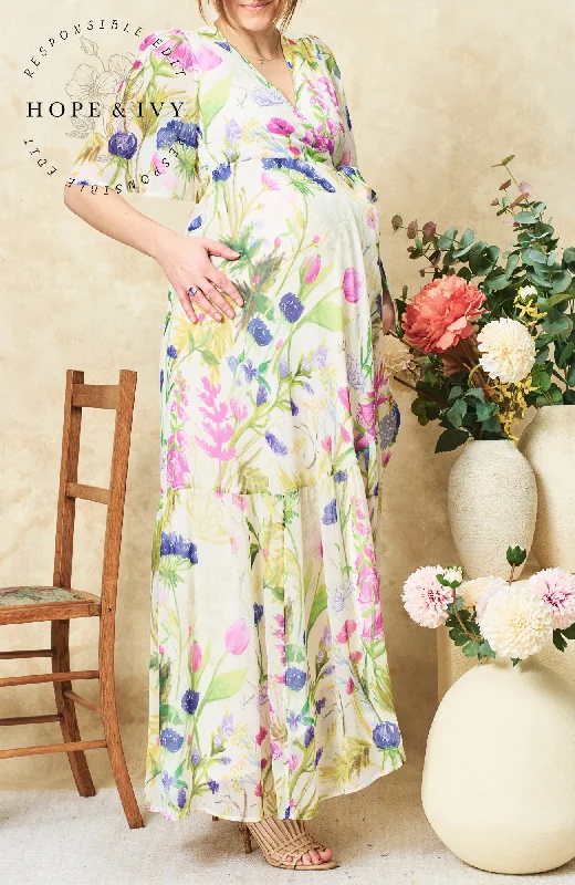 Maternity wrap dress with adjustable belt The Valentina Maternity