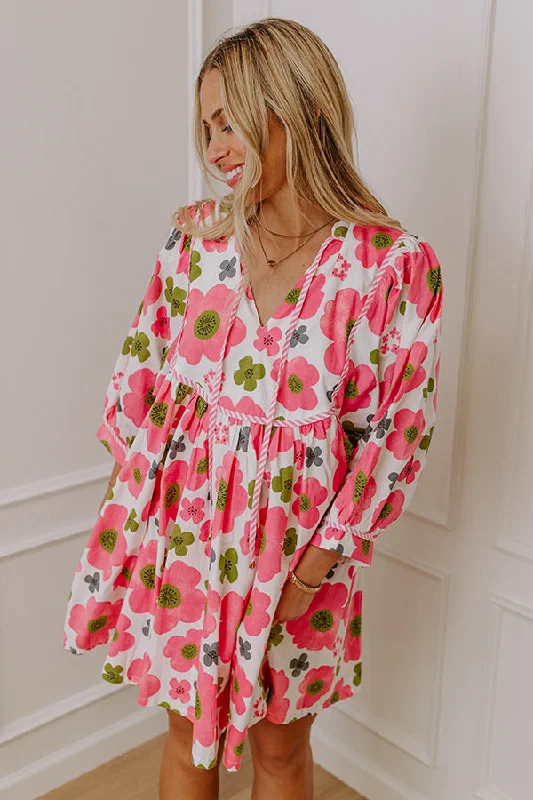 Maternity dress for a baby's first visit to the botanic garden Happy Blooms Floral Mini Dress Maternity dress for a baby's first visit to the botanic garden Happy Blooms Floral Mini Dress
