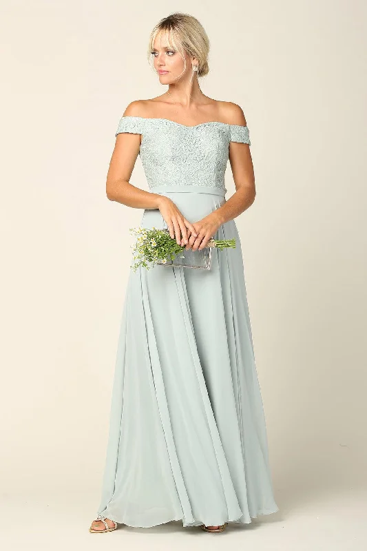 Maternity dress for a baby's first visit to the theater Long Off Shoulder Lace Bodice Bridesmaids Dress Maternity dress for a baby's first visit to the theater Long Off Shoulder Lace Bodice Bridesmaids Dress