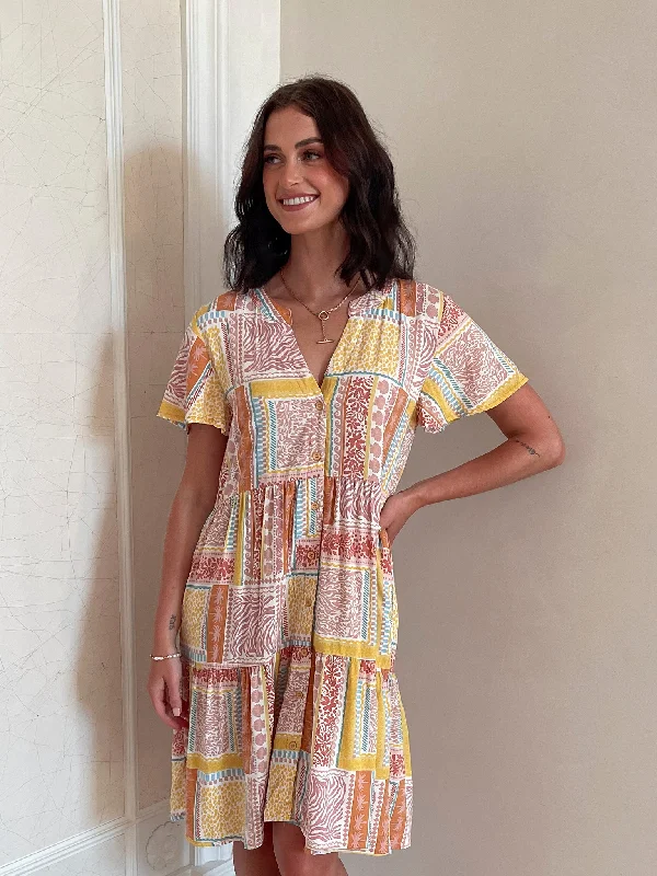 Maternity dress for a bridal shower as a hostess Bamby Dress - Multi Print