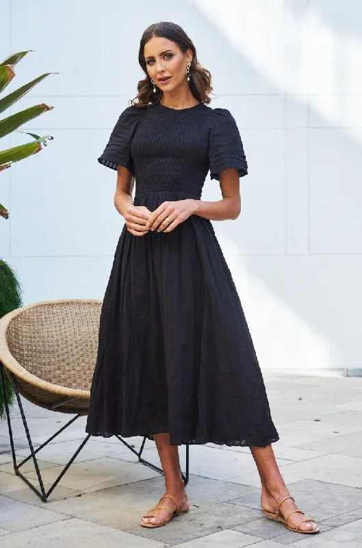 Off shoulder maternity evening dress for parties Iolana Dress - Black