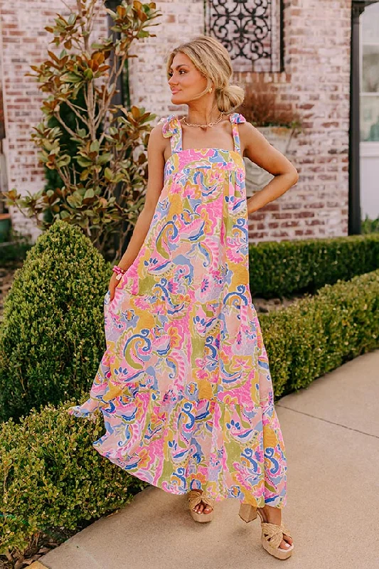 Maternity dress for a summer barbecue Resort Radiance Paisley Maxi Dress