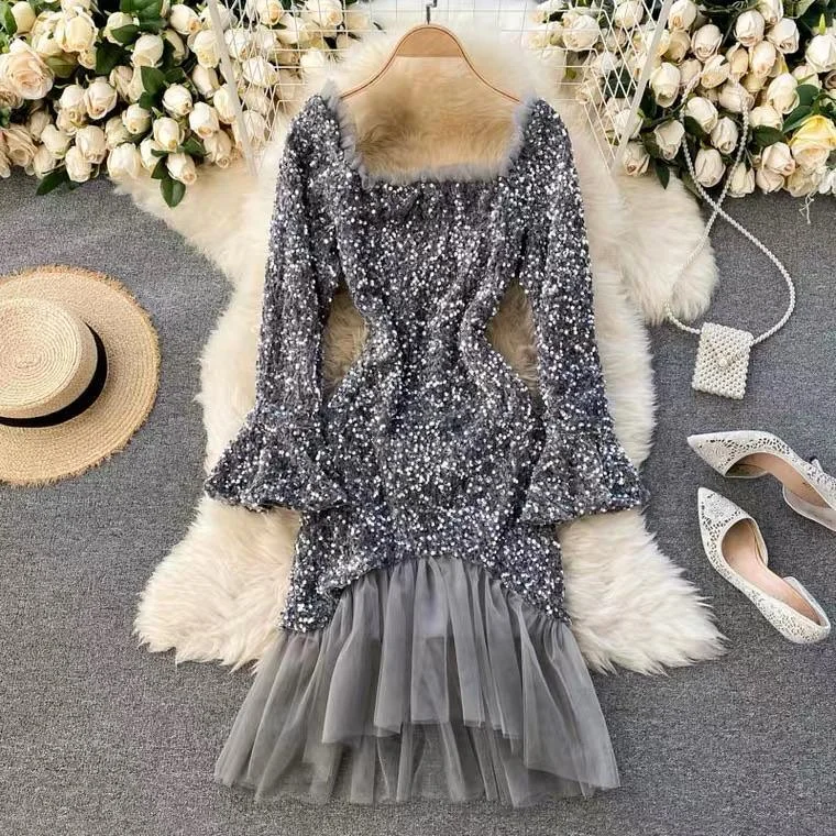 Midi dresses with off - the - shoulder necklines for a flirty look Blair Sequined Party Dress Midi dresses with off - the - shoulder necklines for a flirty look Blair Sequined Party Dress