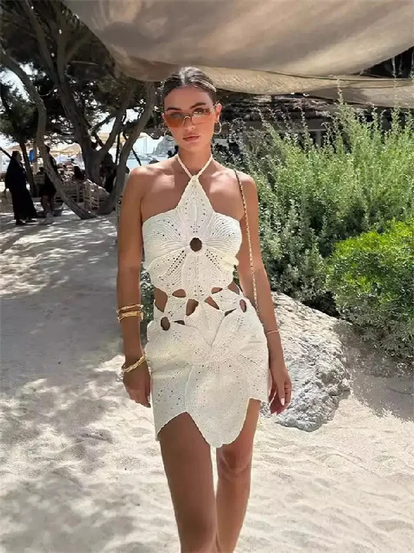 Mini dresses with pom - pom trims for a playful feel Louisa Summer Lily Dress- Resortwear Mini dresses with pom - pom trims for a playful feel Louisa Summer Lily Dress- Resortwear
