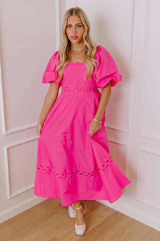 Maternity dress for a baby's baptism Margaritas Please Cut Out Midi Dress in Hot Pink Maternity dress for a baby's baptism Margaritas Please Cut Out Midi Dress in Hot Pink